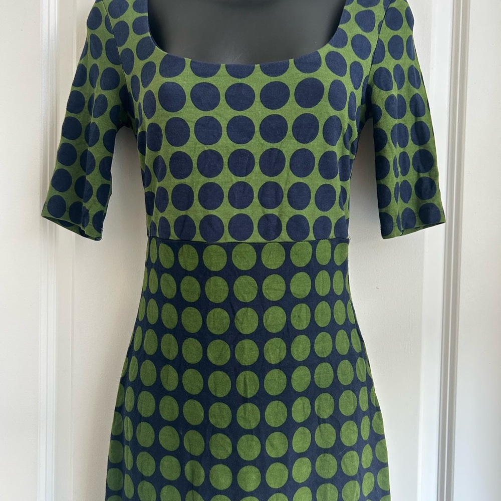 Iconic Bailey 44 bodycon polka dot dress.